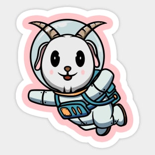 Cute Astronaut Goat Sticker